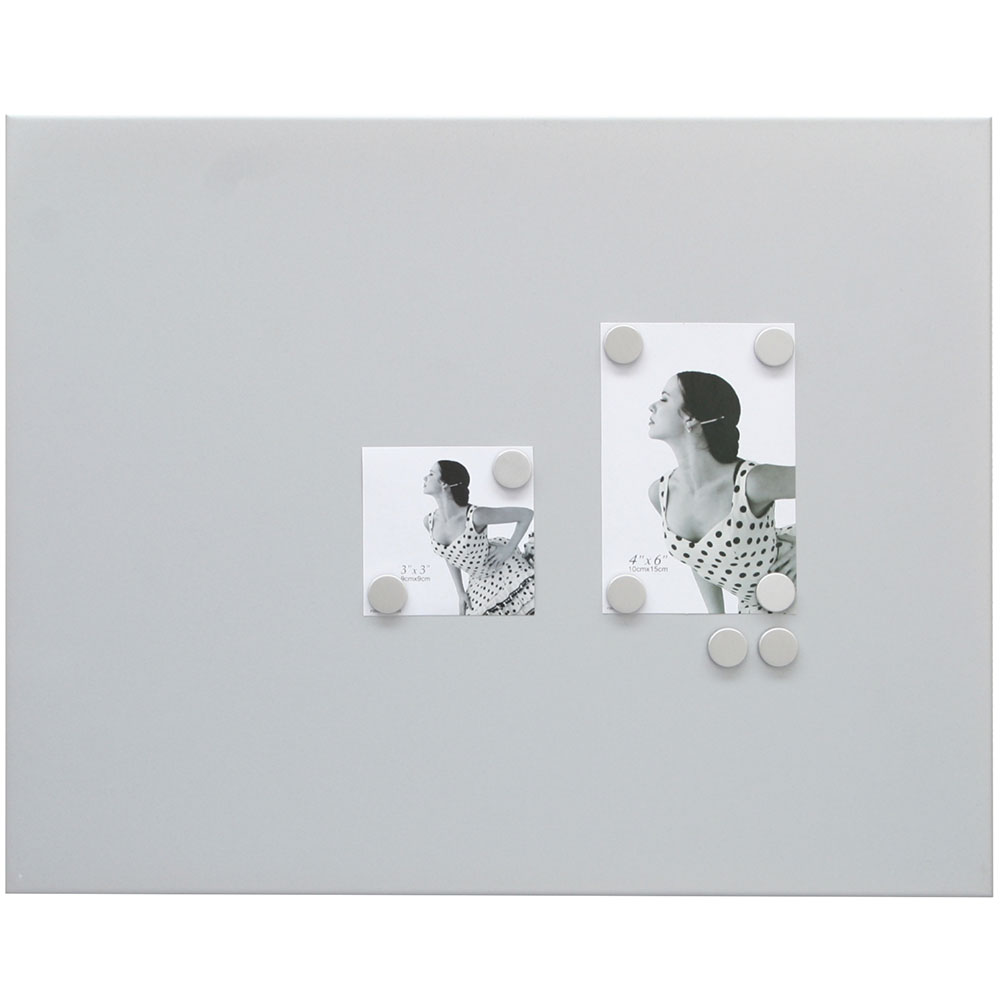Zilveren magneetbord met 8 magneten 