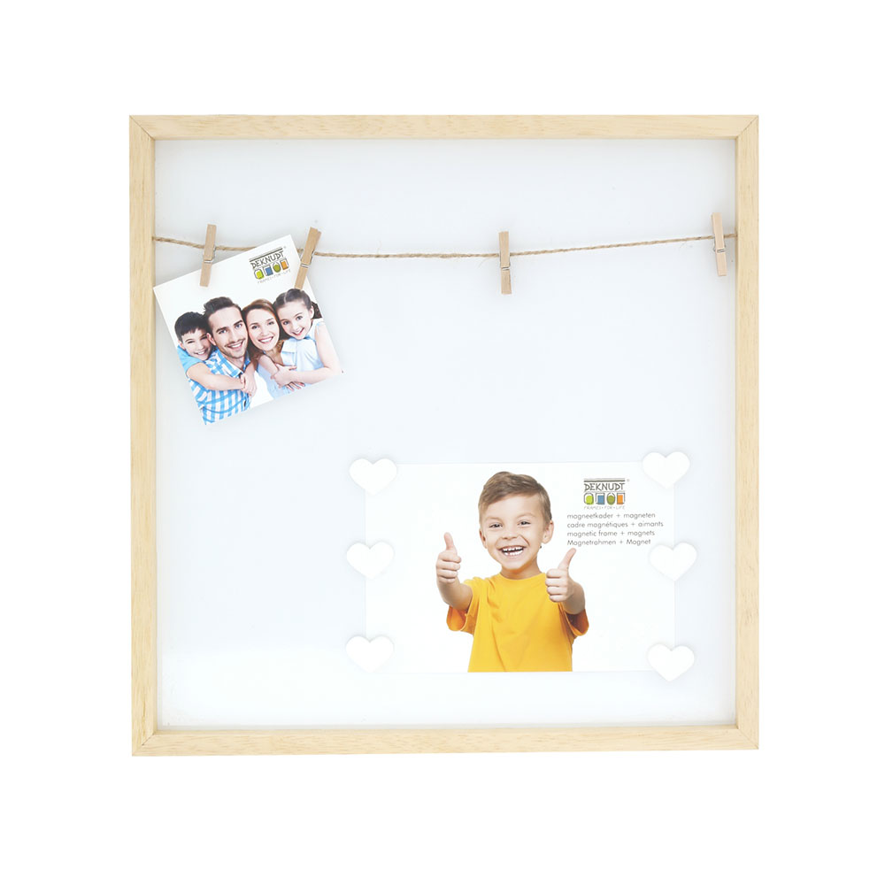 Magneetbord met houten fotolijst 