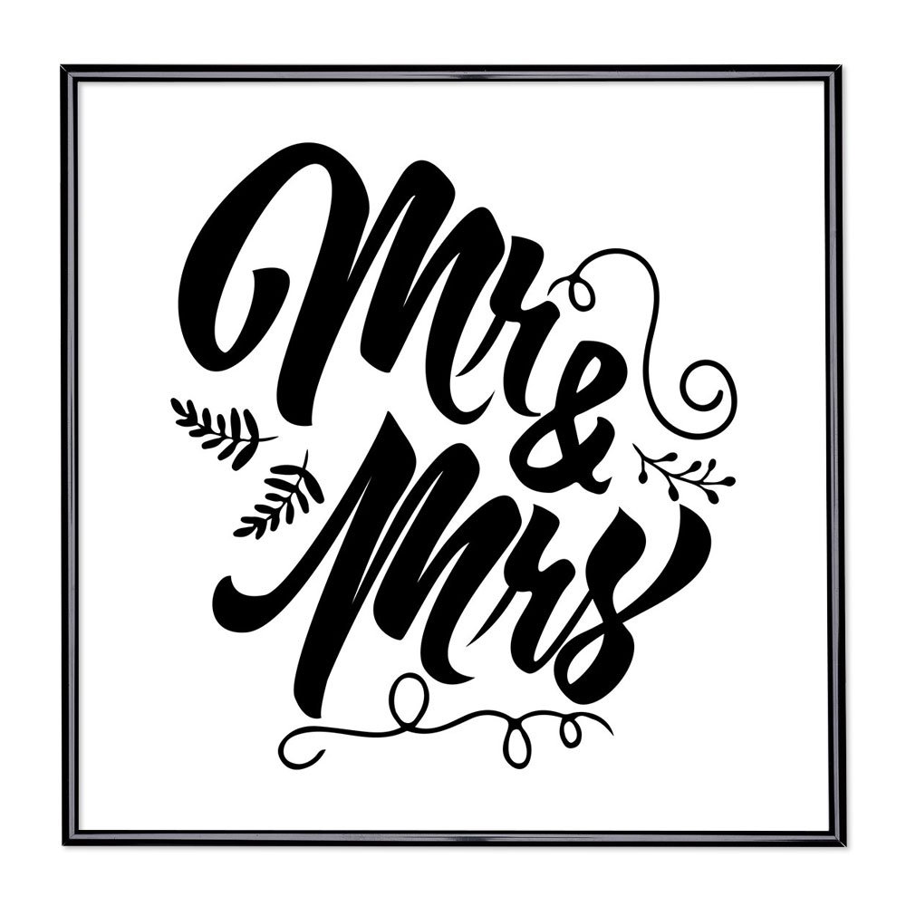 Fotolijst met slogan - Mr & Mrs 