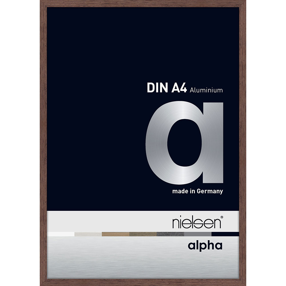 Lijst van aluminium Alpha 21x29,7 cm (A4) | wenge, licht, fineer | normaal glas