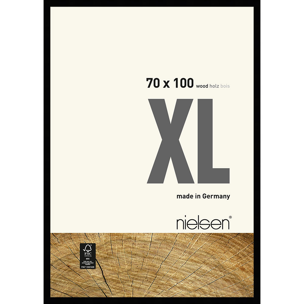 Nielsen van hout Quadrum 70x100 cm zwart normaal glas